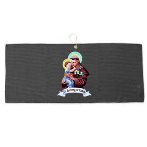 St Anthony Of Padua Holding Jesus Catholic Saint St Anthony Large Microfiber Waffle Golf Towel