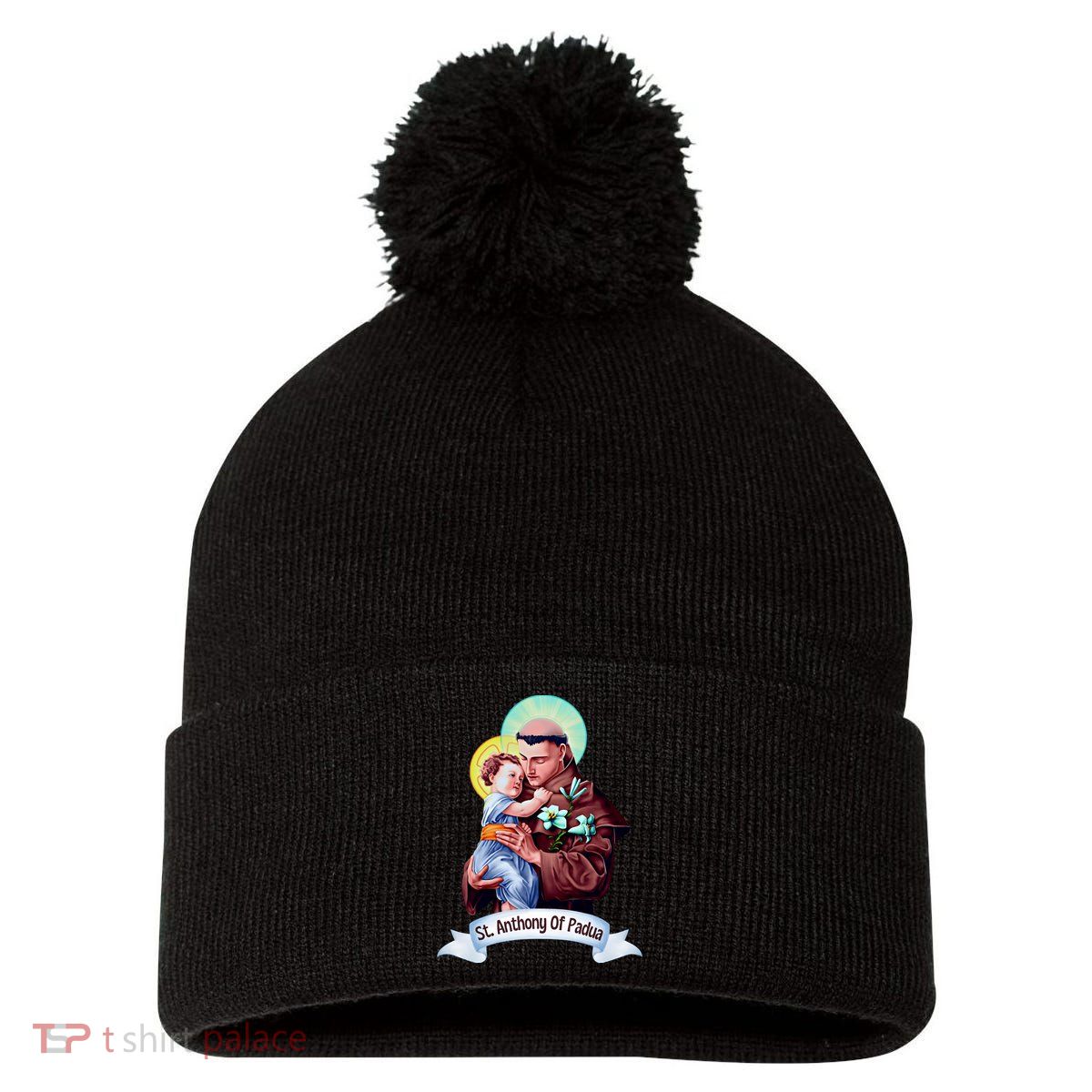 St Anthony Of Padua Holding Jesus Catholic Saint St Anthony Pom Pom 12in Knit Beanie