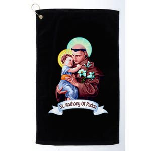 St Anthony Of Padua Holding Jesus Catholic Saint St Anthony Platinum Collection Golf Towel