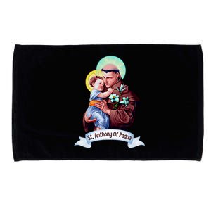 St Anthony Of Padua Holding Jesus Catholic Saint St Anthony Microfiber Hand Towel