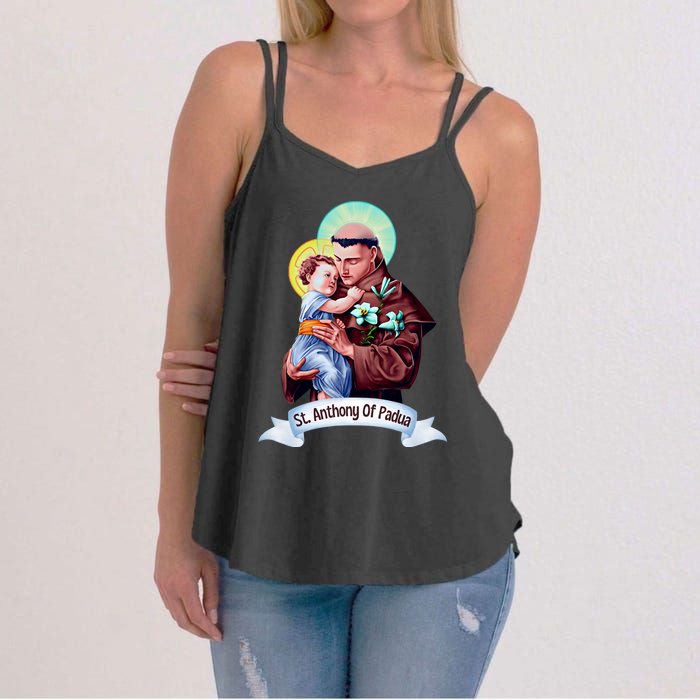 St Anthony Of Padua Holding Jesus Catholic Saint St Anthony Women's Strappy Tank