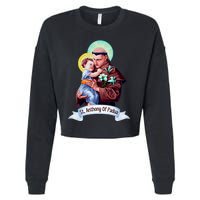 St Anthony Of Padua Holding Jesus Catholic Saint St Anthony Cropped Pullover Crew