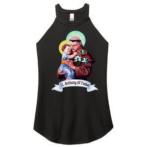 St Anthony Of Padua Holding Jesus Catholic Saint St Anthony Women's Perfect Tri Rocker Tank