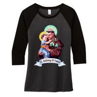 St Anthony Of Padua Holding Jesus Catholic Saint St Anthony Women's Tri-Blend 3/4-Sleeve Raglan Shirt