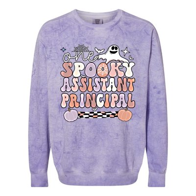 Spooky Assistant Principal Halloween Assistant Principals Great Gift Colorblast Crewneck Sweatshirt