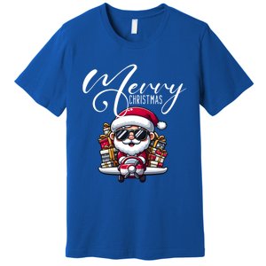 Santa And Plane Funny Merry Christmas Cute Xmas Great Gift Premium T-Shirt