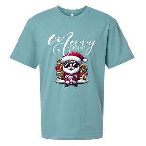 Santa And Plane Funny Merry Christmas Cute Xmas Great Gift Sueded Cloud Jersey T-Shirt