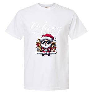 Santa And Plane Funny Merry Christmas Cute Xmas Great Gift Garment-Dyed Heavyweight T-Shirt