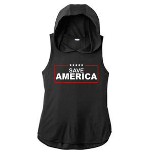 Save America Political Ladies PosiCharge Tri-Blend Wicking Draft Hoodie Tank