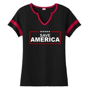 Save America Political Ladies Halftime Notch Neck Tee