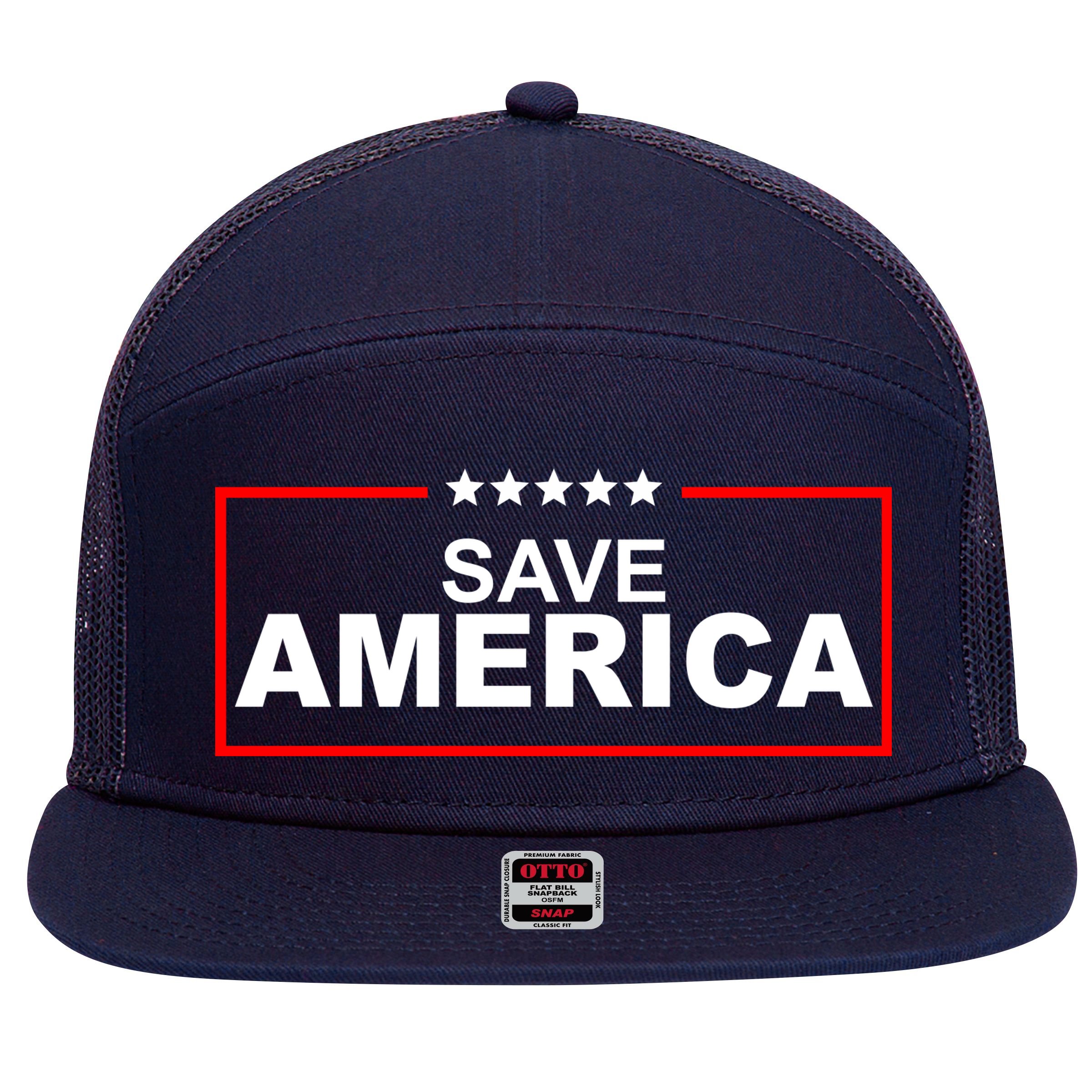 Save America Political 7 Panel Mesh Trucker Snapback Hat