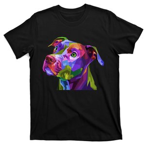 S American Pitbull Terrier Pop Art Portrait For Dog Owners Vneck T-Shirt