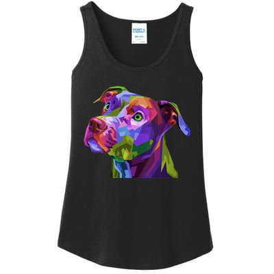 S American Pitbull Terrier Pop Art Portrait For Dog Owners Vneck Ladies Essential Tank