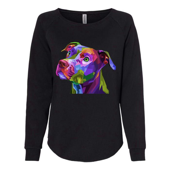 S American Pitbull Terrier Pop Art Portrait For Dog Owners Vneck Womens California Wash Sweatshirt