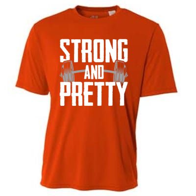 Strong And Pretty Powerlifting Gym Gift Cooling Performance Crew T-Shirt