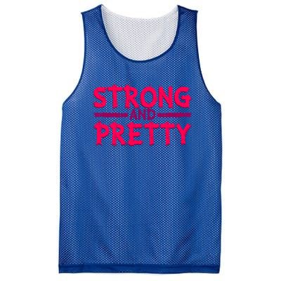 Strong And Pretty Weightlifting Fitness Gym Gift Mesh Reversible Basketball Jersey Tank