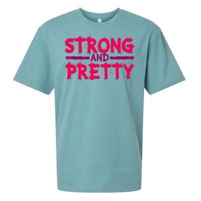 Strong And Pretty Weightlifting Fitness Gym Gift Sueded Cloud Jersey T-Shirt