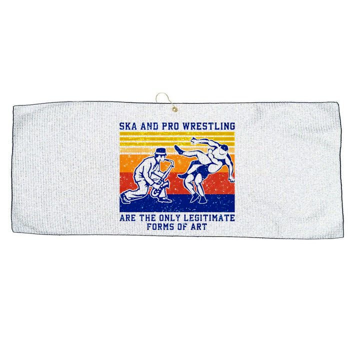 Ska And Pro Wrestling Are The Only Legitimate Forms Of Art Large Microfiber Waffle Golf Towel