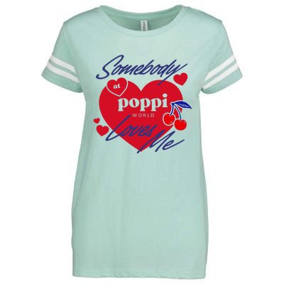 Somebody At Poppi Loves Me Enza Ladies Jersey Football T-Shirt