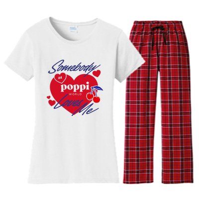 Somebody At Poppi Loves Me Women's Flannel Pajama Set