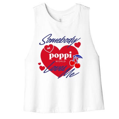 Somebody At Poppi Loves Me Women's Racerback Cropped Tank