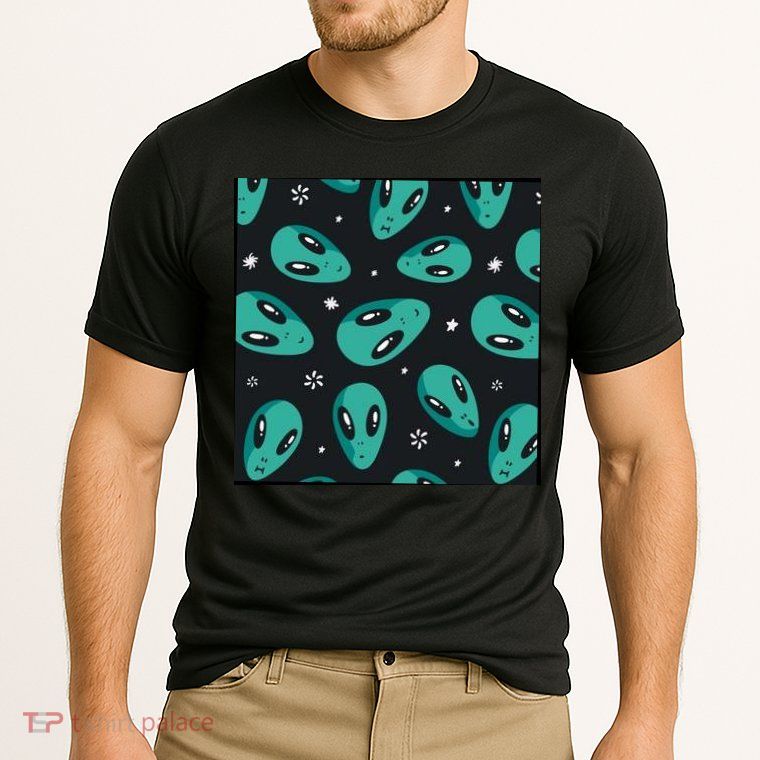 Space Alien Pattern Performance Shirt