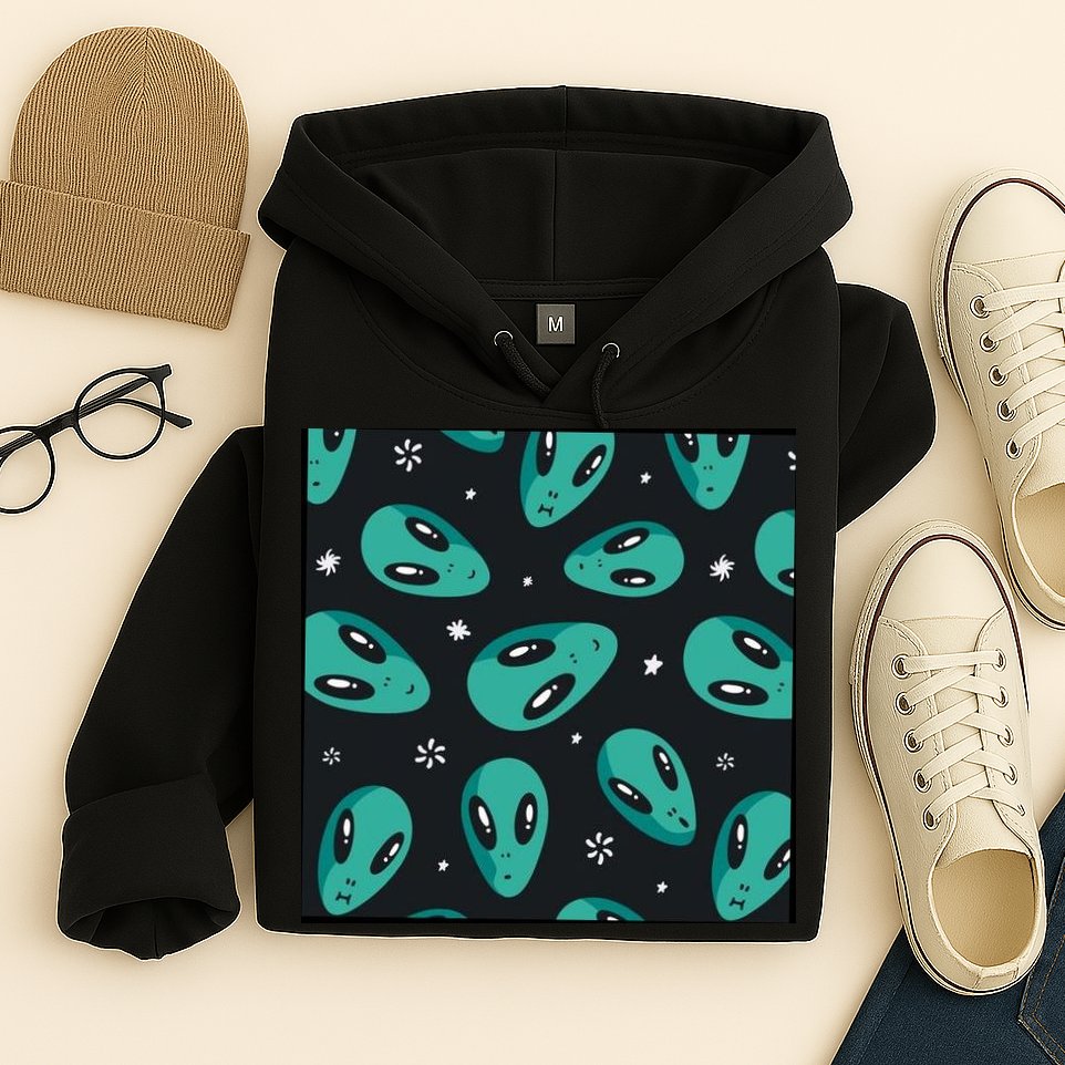 Space Alien Pattern Hoodie