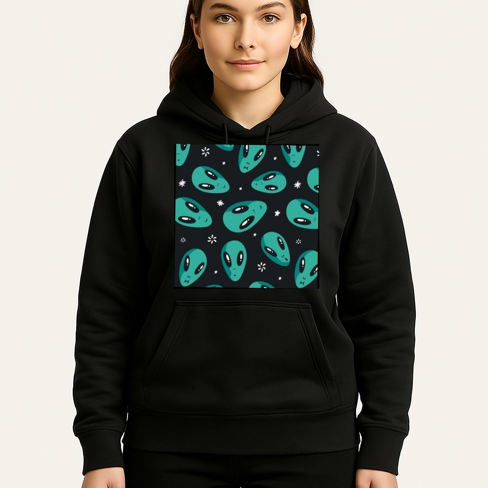 Space Alien Pattern Hoodie
