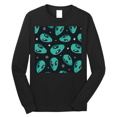 Space Alien Pattern Long Sleeve Shirt