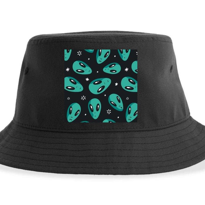 Space Alien Pattern Sustainable Bucket Hat