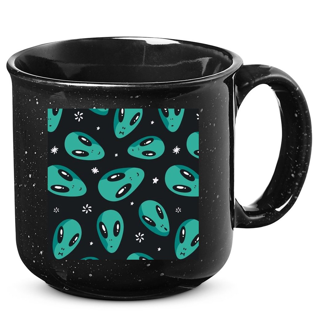 Space Alien Pattern 15oz Campfire Ceramic Mug