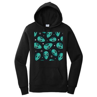Space Alien Pattern Women's Pullover Hoodie
