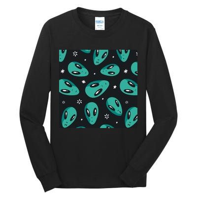 Space Alien Pattern Tall Long Sleeve T-Shirt