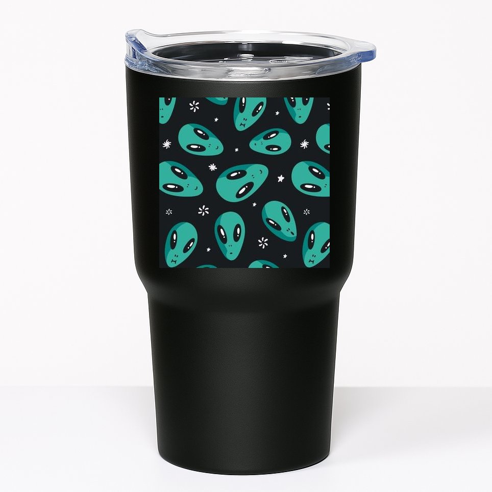 Space Alien Pattern Tumbler