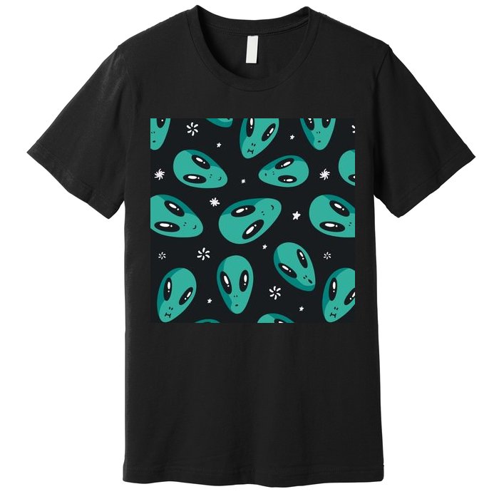 Space Alien Pattern Premium T-Shirt