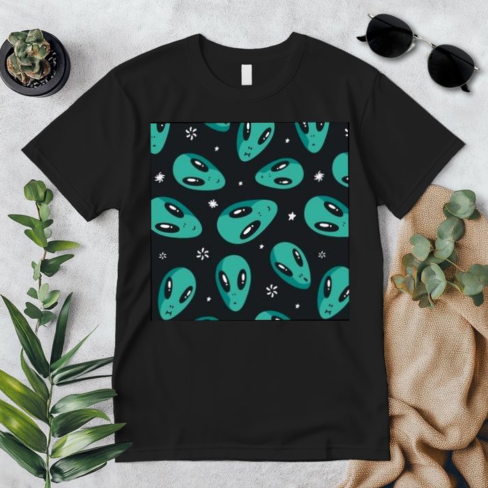 Space Alien Pattern Premium T-Shirt