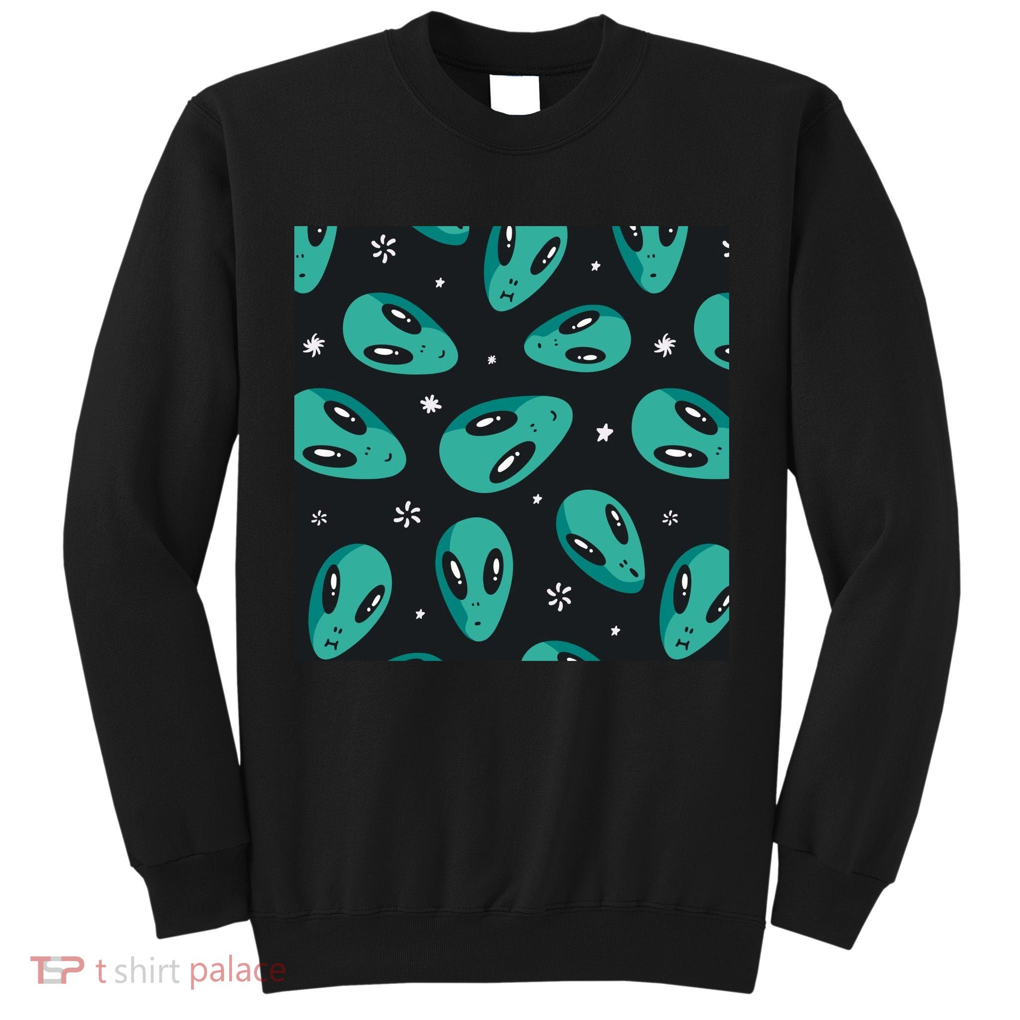 Space Alien Pattern Tall Sweatshirt