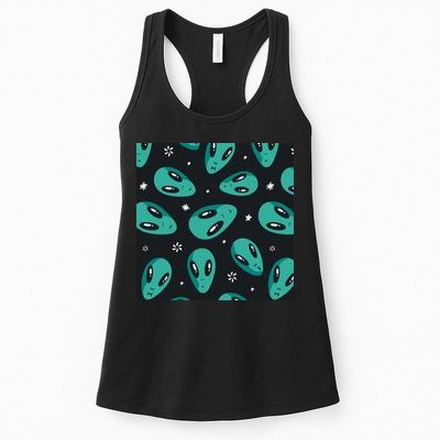 Space Alien Pattern Womens Tank Top