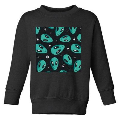 Space Alien Pattern Toddler Sweatshirt