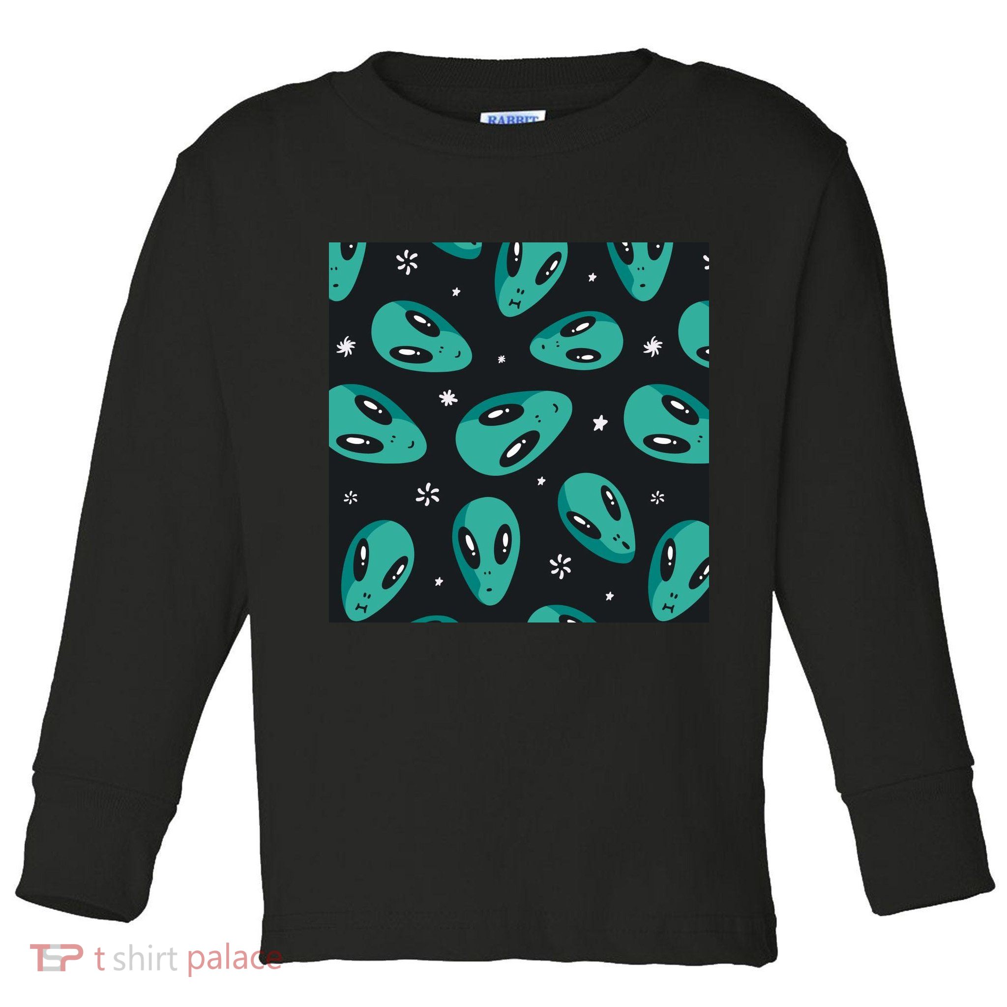 Space Alien Pattern Toddler Long Sleeve Shirt