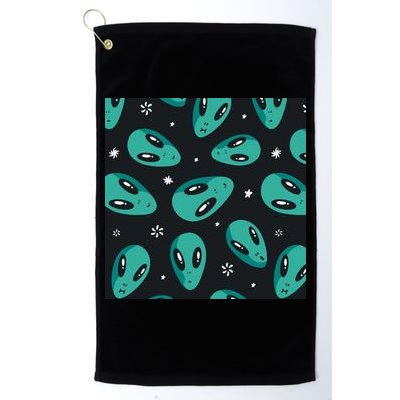Space Alien Pattern Golf Towel
