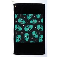 Space Alien Pattern Golf Towel