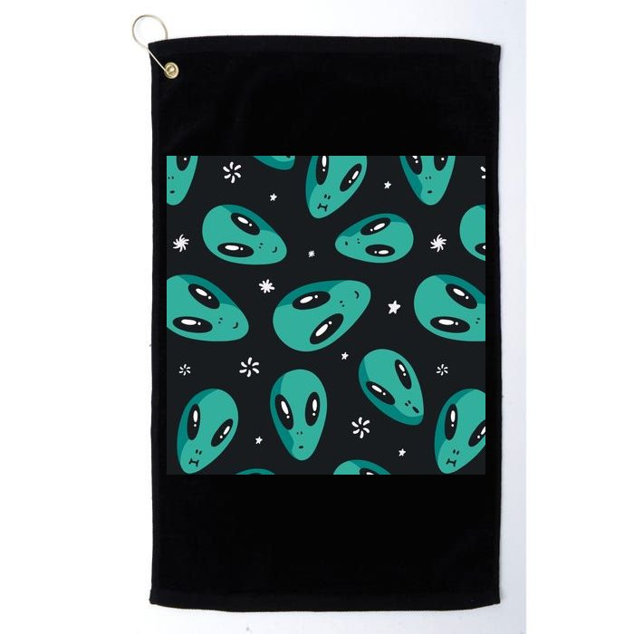 Space Alien Pattern Golf Towel