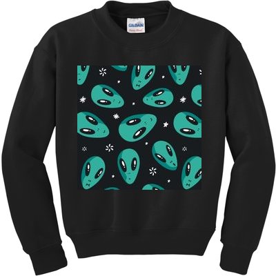 Space Alien Pattern Kids Sweatshirt