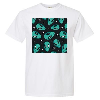 Space Alien Pattern Garment-Dyed Heavyweight T-Shirt