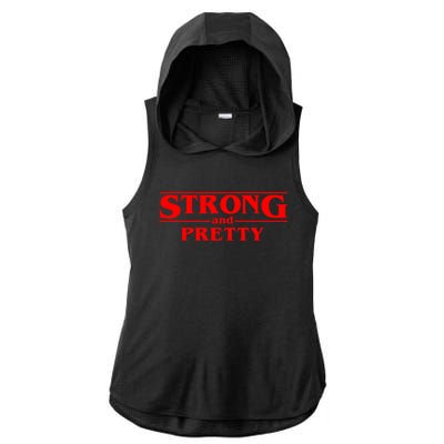 Strong And Pretty Cute Gift Funny Fitness Workout Present Cute Gift Ladies PosiCharge Tri-Blend Wicking Draft Hoodie Tank