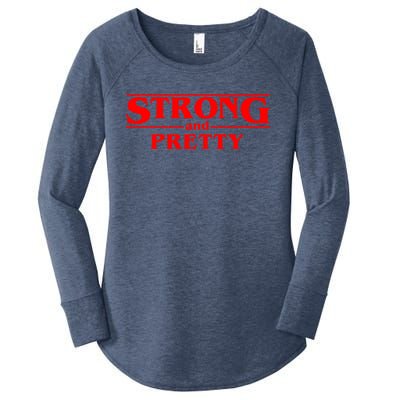 Strong And Pretty Cute Gift Funny Fitness Workout Present Cute Gift Women's Perfect Tri Tunic Long Sleeve Shirt