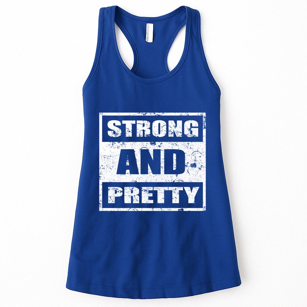 Strong And Pretty Great Gift Strong Workout Gym Gift 132 Gift Womens Tank Top