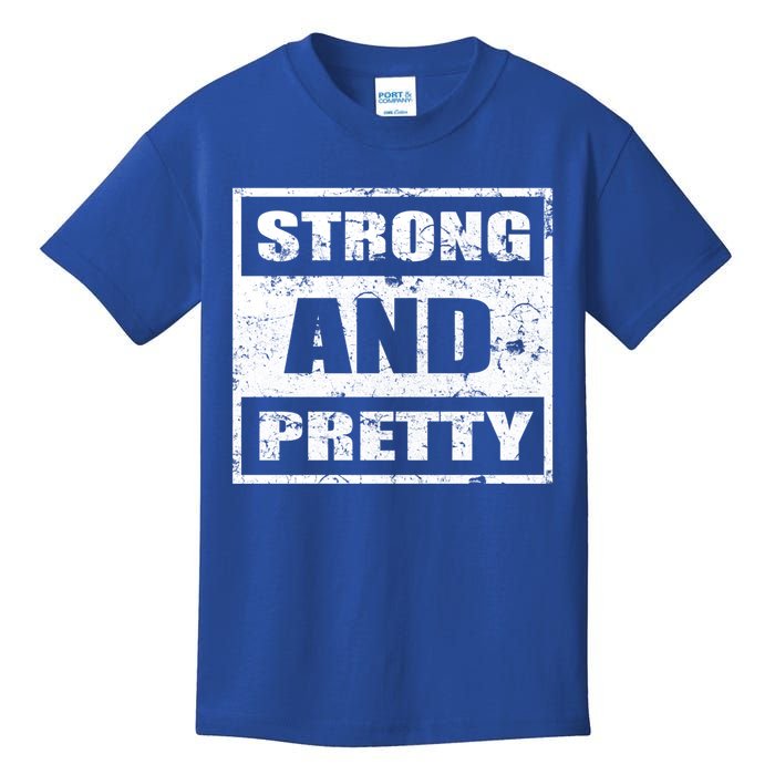 Strong And Pretty Great Gift Strong Workout Gym Gift 132 Gift Kids T-Shirt