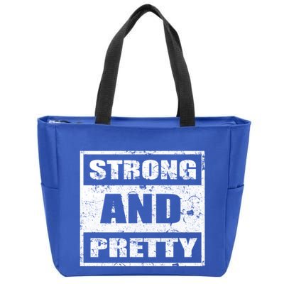 Strong And Pretty Great Gift Strong Workout Gym Gift 132 Gift Zip Tote Bag